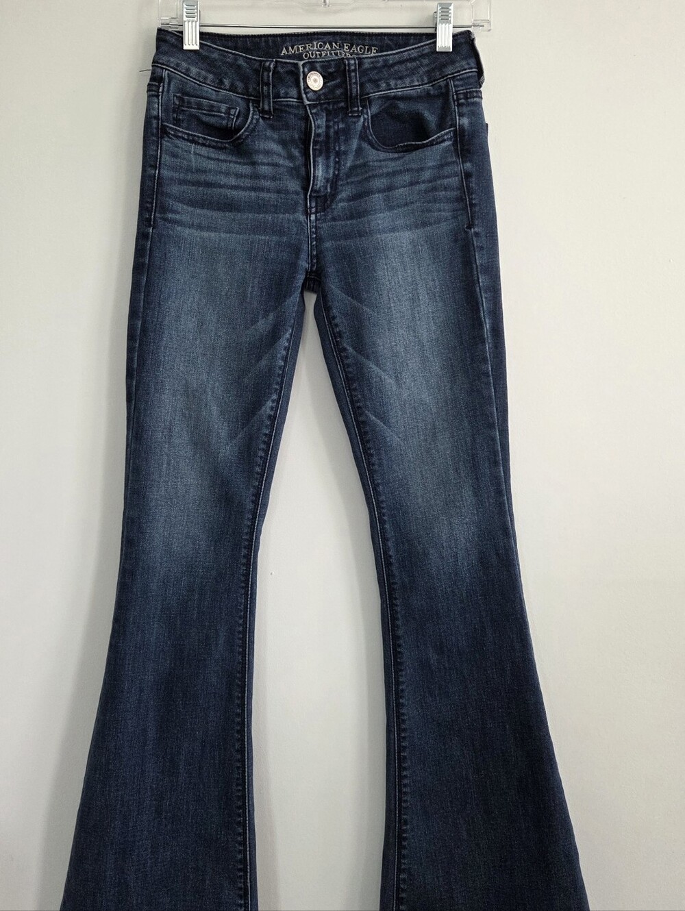 American Eagle Outfitters Dark Blue Flare Jeans - Vintage Wash, size 2